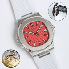 SA급 파텍필립 남성용 노틸러스 5711 오토매틱 Cal.324 S C타입 40mm 레드 다이얼 pat2236 xx