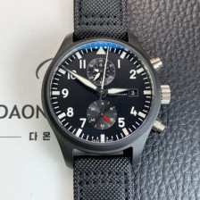 SA급 아이더블유씨 남성용 파일럿 워치 탑건 IW389001 크로노그래프 44미리 오토매틱 7750타입 블랙 다이얼 iwc4118 xx