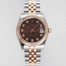 SA급 로렉스 여성용 데이져스트 178271 플루티드 18k 로즈골드 31mm 쥬빌레 오토매틱 2236타입 브라운 다이얼 rol5445 xx