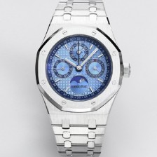 SA급 오데마피게 남성용 로얄오크 26574 퍼페츄얼 캘린더 문페이즈 41mm 아이스블루 다이얼 신형 5134 오토매틱 무브먼트 aud4210 xx