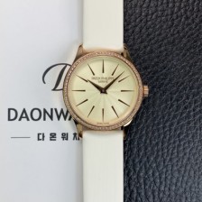 SA급 파텍필립 여성용 칼라트라바 4897R-010 나토천/가죽줄 18K 로즈골드 33mm 오토매틱 Cal.324 타입 크림 다이얼 pat2250 xx