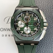 SA급 오데마피게 남성용 로얄오크 오프쇼어 26405CE.OO.A056CA.01 세라믹 베젤 크로노그래프 44mm 오토매틱 무브먼트 그린 다이얼 aud6580 xx
