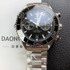 SA급 오메가 남성용 씨마스터 신제품 215.30.46.51.01.001 플래닛 오션 600m 코액시얼 마스터 크로노미터 45.5mm 크로노그래프 오토매틱 Cal.9900 타입 블랙 다이얼 omg0203 xx