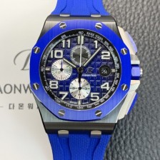 SA급 오데마피게 남성용 로얄오크 오프쇼어 26405CE.OO.A030CA.01 세라믹 베젤 크로노그래프 44mm 오토매틱 무브먼트 블루 다이얼 aud6584 xx