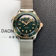 SA급 오메가남성용 씨마스터 다이버 210.90.42.20.10.001 300M 마스터 코액시얼 42mm 티타늄 브론즈 골드 오토메틱 Cal.8806 타입 그린 다이얼 omg0219 xx