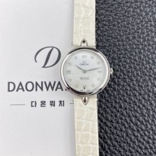 SA급 오메가 여성용 드빌 424.13.27.60.55.001 프레스티지 듀드롭 27.4mm 쿼츠 무브먼트 화이트 자개 다이얼 omg0239 xx