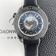 SA급 오메가 남성용 씨마스터 GMT세라믹 215.92.46.51.01.003 플래닛 오션 600m 코액시얼 월드타이머 45.5mm 마스터 크로노미터 오토매틱 Cal.8938 타입 블랙 다이얼 omg0231 xx