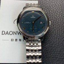 SA급 오메가 남성용 드빌 스몰 434.10.41.20.10.001 세컨즈 마스터 크로노미터 41mm 오토매틱 Cal.8802 타입 터쿼이즈 다이얼 omg0212 xx