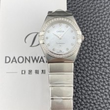 SA급 오메가 여성용 컨스틀레이션 맨해튼 131.15.28.60.55.001 다이아몬드 세팅 베젤 28mm 쿼츠 Cal.4061무브먼트 화이트 자개 다이얼 omg0222 xx