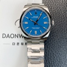 SA급 로렉스 남성용 오이스터 퍼페추얼 m126000 오토매틱 칼리버 3230타입 36미리 메탈시계 미디엄 블루 다이얼 rol5617 xx