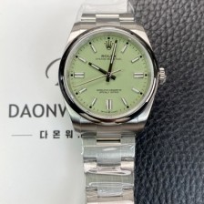 SA급 로렉스 남성용 오이스터 퍼페추얼 m126000 오토매틱 칼리버 3230타입 36미리 메탈시계 피스타치오 다이얼 rol5620 xx