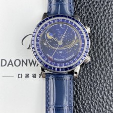 SA급 파텍필립 남성용 그랜드 컴플리케이션 6104P 문페이즈 43mm 오토매틱 Cal.240 타입 블루 다이얼 pat2274 xx