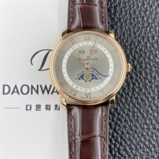 SA급 블랑팡 남성용 빌레레 퀀탬 컴플레트 40mm 문페이즈 18K 로즈골드 오토매틱 Cal.6654타입 그레이 다이얼 bla4217 xx