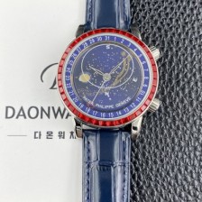 SA급 파텍필립 남성용 그랜드 컴플리케이션 6104P 문페이즈 43mm 오토매틱 Cal.240 타입 블루 다이얼 pat2275 xx