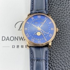 SA급 블랑팡 남성용 빌레레 퀀탬 컴플레트 40mm 문페이즈 18K 로즈골드 오토매틱 Cal.6654타입 블루 다이얼 bla4219 xx