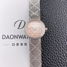 SA급 
디올 여성용 라디드 사틴 25mm 쿼츠 무브먼트 핑크 자게 다이얼 dio1012 xx