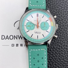 SA급 브라이틀링 남성용 탑 타임 파우스토 코피 41mm 가죽줄 오토매틱 7750타입 화이트 다이얼 bre6071 xx