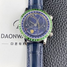 SA급 파텍필립 남성용 그랜드 컴플리케이션 6104P 문페이즈 43mm 오토매틱 Cal.240 타입 블루 다이얼 pat2273 xx