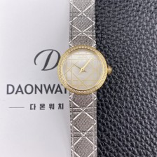 SA급 
디올 여성용 라디드 사틴 25mm 다이아몬드 쿼츠 무브먼트 화이트 자게 다이얼 dio1006 xx