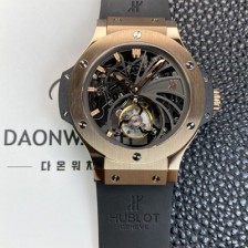 SA급 휴블렛 남성용 빅뱅 18K 로즈골드 투어빌론 탑재 무브먼트 스켈레톤 다이얼 hub2155 xx