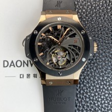 SA급 휴블렛 남성용 빅뱅 18K 로즈골드 투어빌론 탑재 무브먼트 스켈레톤 다이얼 hub2156 xx