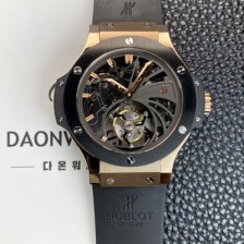 SA급 휴블렛 남성용 빅뱅 18K 로즈골드 투어빌론 탑재 무브먼트 스켈레톤 다이얼 hub2156 xx