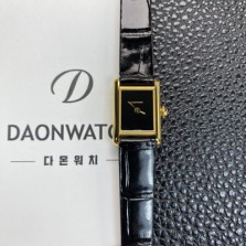 SA급 까르띠에 여성용 탱크 루이스 미니 WGTA0212 18K 옐우골드 24mm 가죽줄 쿼츠 무브먼트 블랙 다이얼 car69376 xx