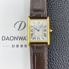 SA급 까르띠에 남성용 2025신상! 탱크 루이스 18K 옐우골드 38.1mm 악어가죽 오토매틱 무브먼트 화이트 다이얼 car69386 xx