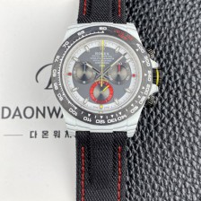 SA급 로렉스남성용 데이토나 DIW 포지드카본 커스텀 40미리 크로노그래프 오토매틱 Cal.4130 무브먼트 그레이 다이얼 rol5656 xx