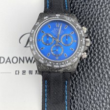 SA급 로렉스남성용 데이토나 DIW 포지드카본 커스텀 40미리 크로노그래프 오토매틱 Cal.4130 무브먼트 블루 다이얼 rol5649 xx