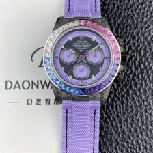 SA급 로렉스남성용 데이토나 DIW 포지드카본 커스텀 40미리 크로노그래프 다이아몬드 오토매틱 Cal.4130 무브먼트 블랙 퍼플 다이얼 rol5659 xx