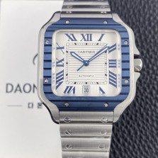 SA급 까르띠에 남성용 산토스 드 까르띠에 워치 WSSA0047 라지 39.8mm 오토매틱 9015 무브먼트 실버 다이얼 car69392 xx