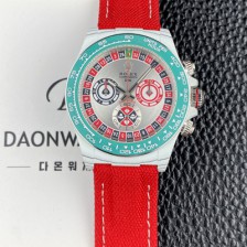 SA급 로렉스남성용 데이토나 DIW 포지드카본 커스텀 40미리 크로노그래프 오토매틱 Cal.4130 무브먼트 실버 다이얼 rol5651 xx