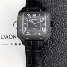 SA급 까르띠에 남성용 산토스 드 까르띠에 워치 WSSA0039 라지 39.8mm 오토매틱 9015 무브먼트 블랙 다이얼 car69394 xx