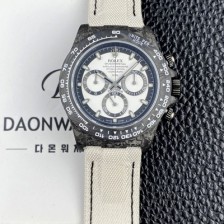 SA급 로렉스남성용 데이토나 DIW 포지드카본 커스텀 40미리 크로노그래프 오토매틱 Cal.4130 무브먼트 화이트 다이얼 rol5652 xx