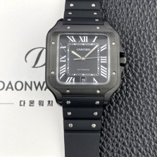SA급 까르띠에 남성용 산토스 드 까르띠에 워치 WSSA0039 라지 39.8mm 오토매틱 9015 무브먼트 블랙 다이얼 car69395 xx
