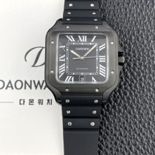 SA급 까르띠에 남성용 산토스 드 까르띠에 워치 WSSA0039 라지 39.8mm 오토매틱 9015 무브먼트 블랙 다이얼 car69395 xx