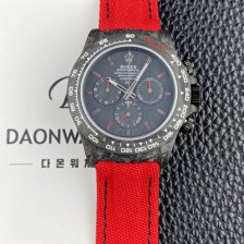 SA급 로렉스남성용 데이토나 DIW 포지드카본 커스텀 40미리 크로노그래프 오토매틱 Cal.4130 무브먼트 블랙 다이얼 rol5643 xx