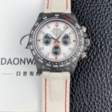 SA급 로렉스남성용 데이토나 DIW 포지드카본 커스텀 40미리 크로노그래프 오토매틱 Cal.4130 무브먼트 화이트 다이얼 rol5653 xx