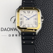 SA급 까르띠에 남성용 산토스 드 까르띠에 워치 W2SA0009 라지 39.8mm 18K 옐우골드 오토매틱 9015 무브먼트 화이트 다이얼 car69397 xx