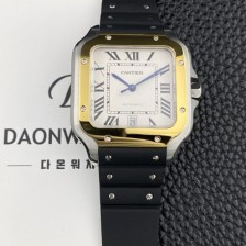 SA급 까르띠에 남성용 산토스 드 까르띠에 워치 W2SA0009 라지 39.8mm 18K 옐우골드 오토매틱 9015 무브먼트 화이트 다이얼 car69397 xx