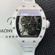 SA급 리차드밀레 남성용 RM055 부바왓슨 세라믹 50mm 기계식 수동형 무브먼트 스켈레톤 다이얼 ric0324 xx