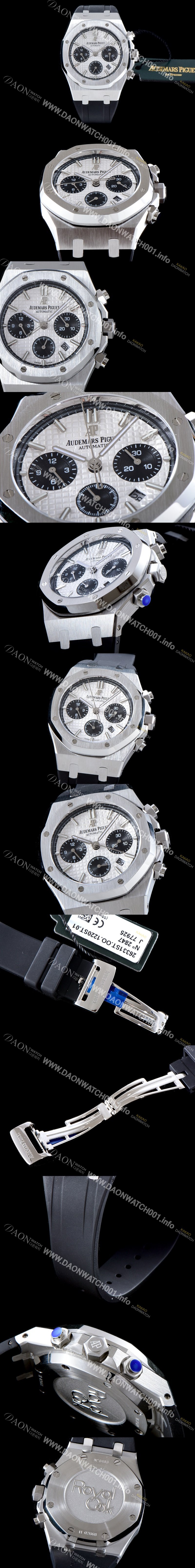 SA급 오데마피게 남성용 로얄오크 데일리워치 강추!! 26331ST.OO.1220ST.03 크로노그래프 화이트 와플 다이얼 신형 ETA 7750B-2 신형 레귤레이터 무브먼트 AUD0202 xx