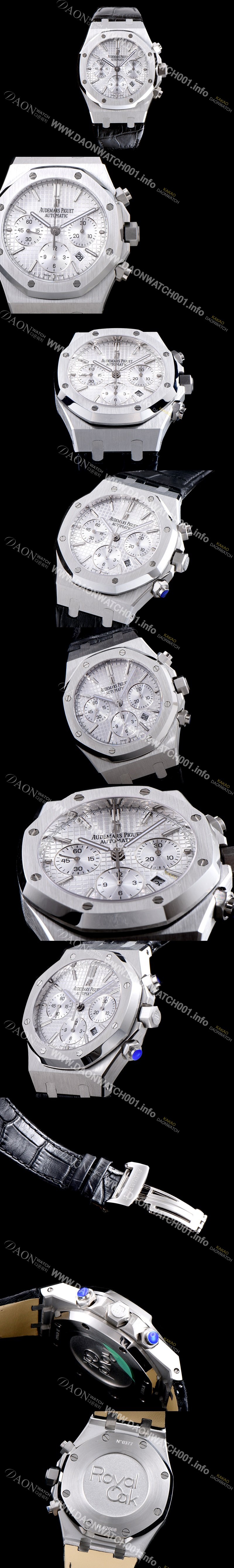 SA급 오데마피게 남성용 로얄오크 데일리워치 강추!! 26320ST.OO.1220ST.02 크로노그래프 화이트 실버 와플 다이얼 신형 ETA 7750B-2 신형 레귤레이터 무브먼트 AUD0200 xx
