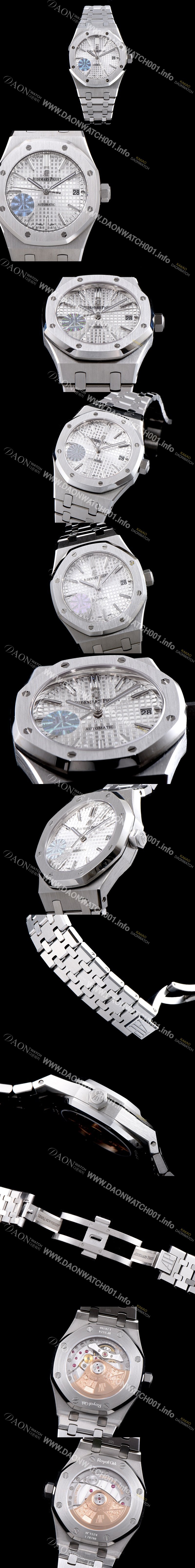 SA급 오데마피게 남성용 하이엔드 로얄오크 15450ST.OO.1256ST.01 JF사 화이트 실버 와플 다이얼 오토매틱 무브먼트 AUD0210 xx