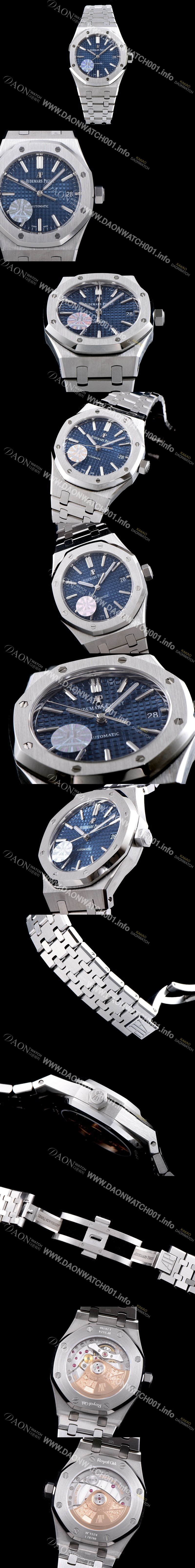 SA급 오데마피게 남성용 하이엔드 로얄오크 15450ST.OO.1256ST.03 JF사 블루 와플 다이얼 오토매틱 무브먼트 AUD0215 xx