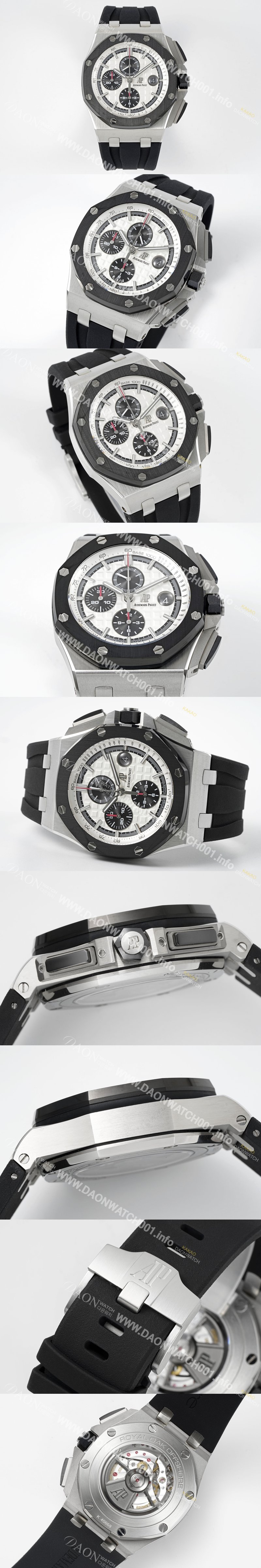 SA급 오데마피게 남성용 NEW MOVT UP!! 로얄오크 오프쇼어 26400SO.OO.A002CA.01 블랙 세라믹 베젤 크로노그래프 화이트 와플 다이얼 오토매틱 무브먼트 AUD0203 xx