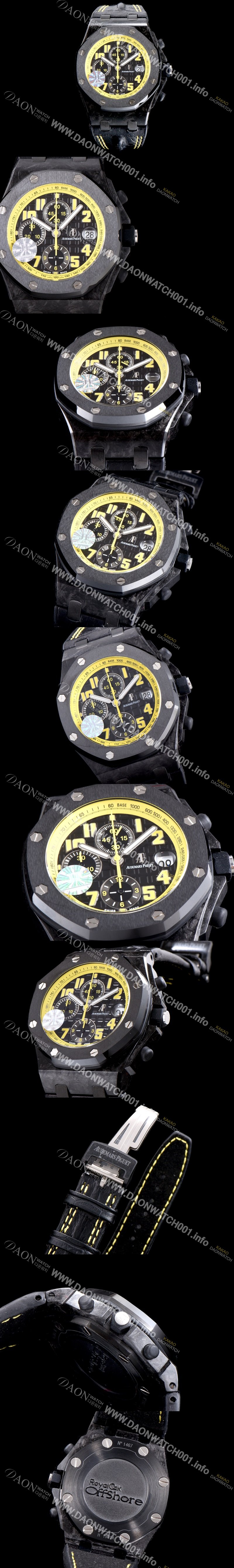 SA급 오데마피게 남성용 VIP 타입!!로얄오크 오프쇼어 26176FO.OO.D101CR.03 범블비 에디션 크로노그래프 블랙 와플 다이얼 오토매틱 무브먼트 AUD0100 xx