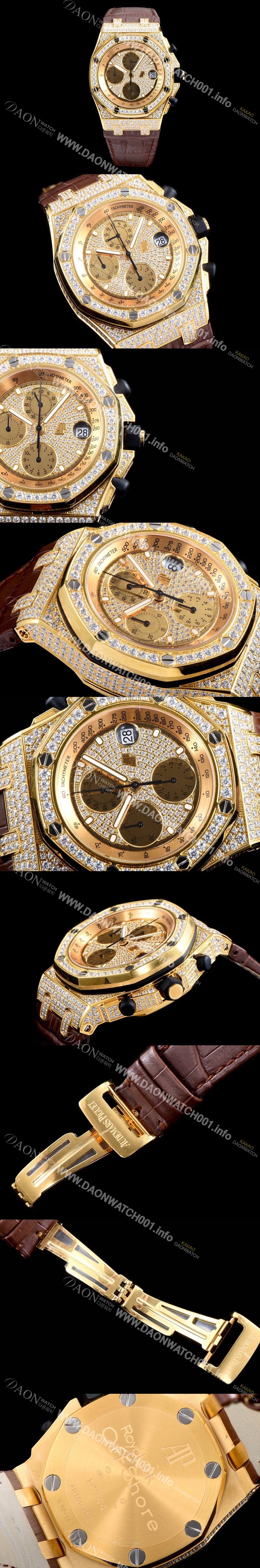 SA급 오데마피게 남성용 로얄오크 오프쇼어 26067OR.ZZ.D002CR.01 크로노그래프 럭셔리다이아 풀페이버 18K옐로우골드 다이얼 오토매틱 무브먼트 AUD0400 xx