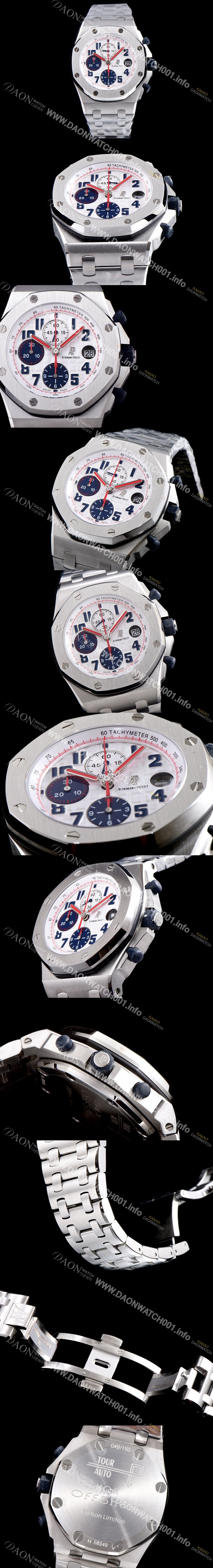 SA급 오데마피게 남성용 로얄오크 오프쇼어 26170ST.OO.D101CR.02 판다 다이얼 에디션!!크로노그래프 화이트 와플 다이얼 브레이슬릿 오토매틱 무브먼트 AUD0214 xx